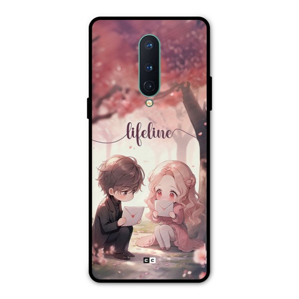 Cute Anime Couple Metal Back Case for OnePlus 8