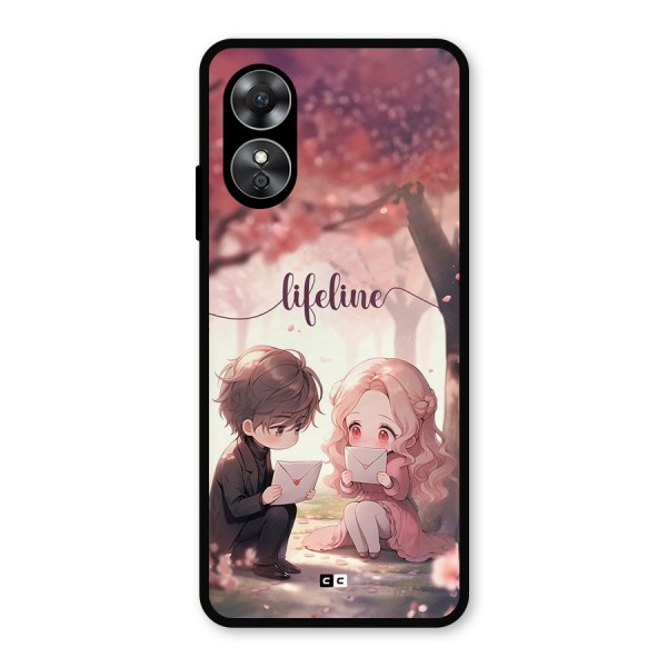 Cute Anime Couple Metal Back Case for Oppo A17