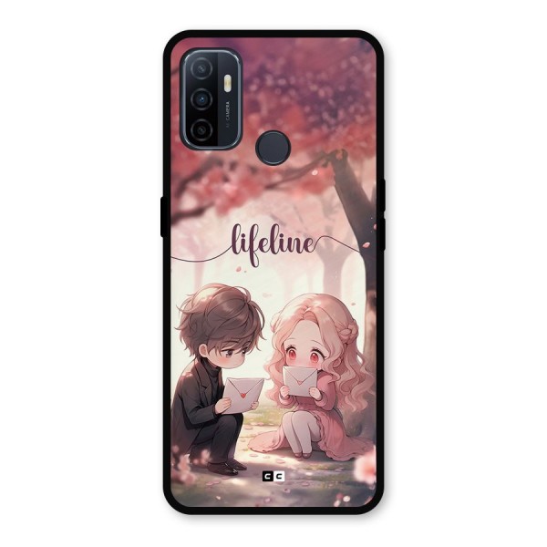 Cute Anime Couple Metal Back Case for Oppo A53