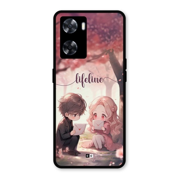 Cute Anime Couple Metal Back Case for Oppo A57 2022