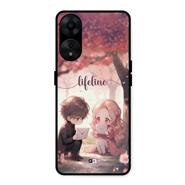 Cute Anime Couple Metal Back Case for Oppo A78 5G