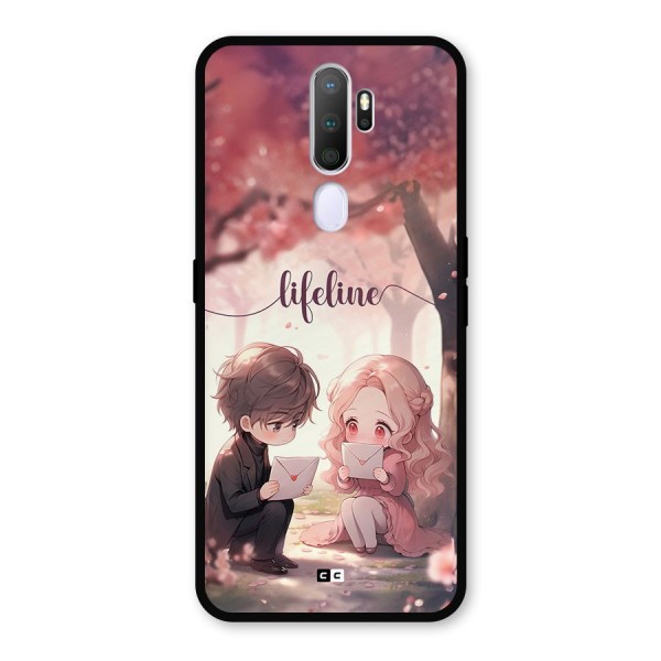 Cute Anime Couple Metal Back Case for Oppo A9 (2020)