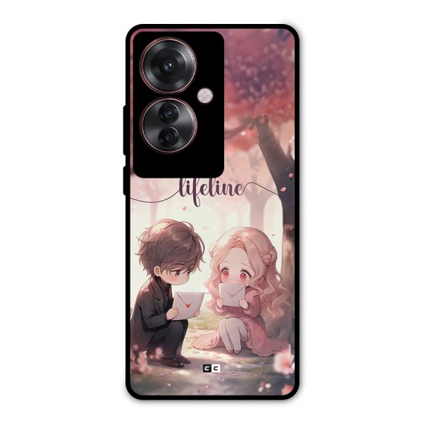 Cute Anime Couple Metal Back Case for Oppo F25 Pro