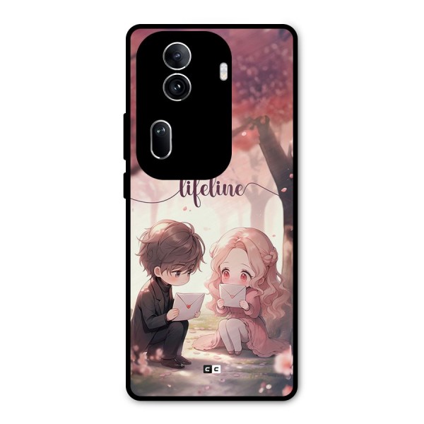 Cute Anime Couple Metal Back Case for Oppo Reno11 Pro 5G