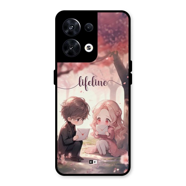 Cute Anime Couple Metal Back Case for Oppo Reno8 5G