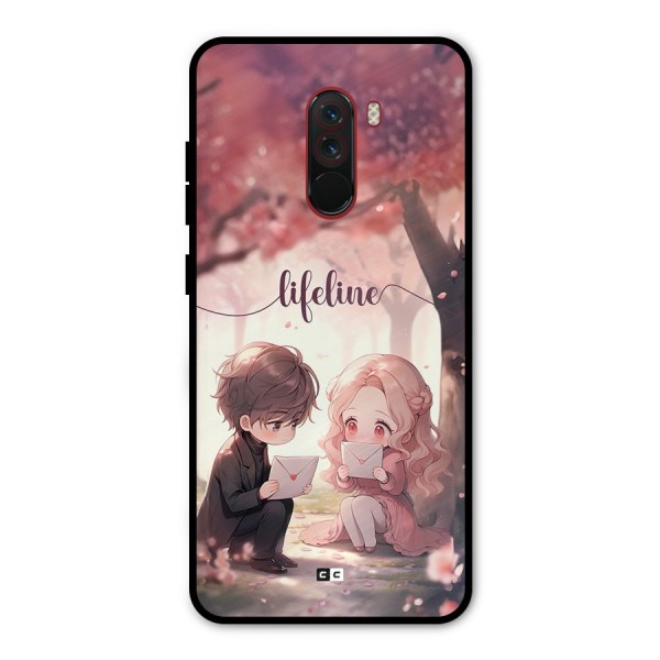 Cute Anime Couple Metal Back Case for Poco F1