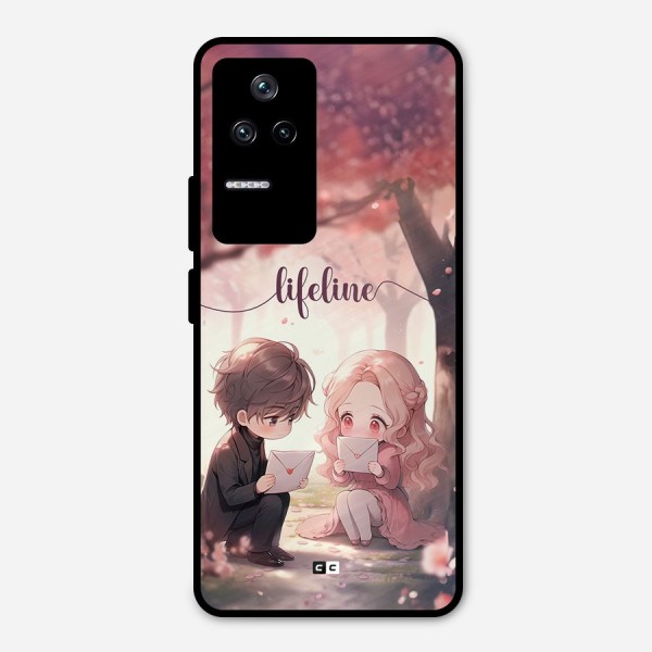 Cute Anime Couple Metal Back Case for Poco F4 5G