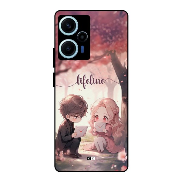 Cute Anime Couple Metal Back Case for Poco F5