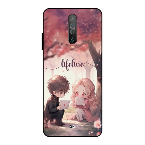 Cute Anime Couple Metal Back Case for Poco X2