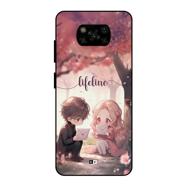 Cute Anime Couple Metal Back Case for Poco X3