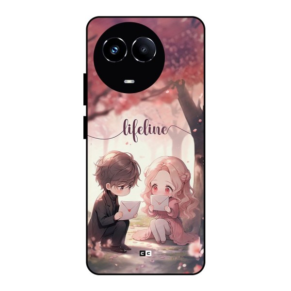 Cute Anime Couple Metal Back Case for Realme 11X