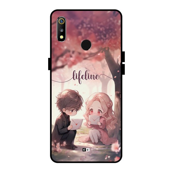 Cute Anime Couple Metal Back Case for Realme 3i