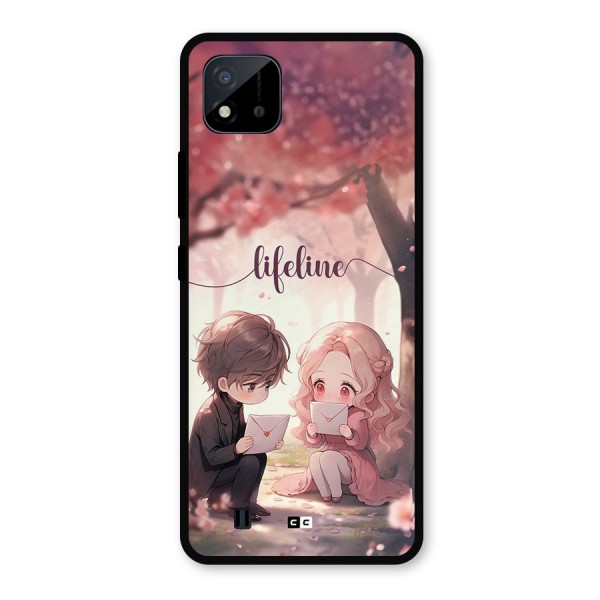 Cute Anime Couple Metal Back Case for Realme C11 2021