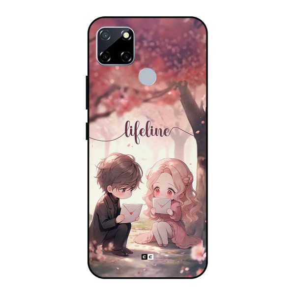 Cute Anime Couple Metal Back Case for Realme Narzo 20