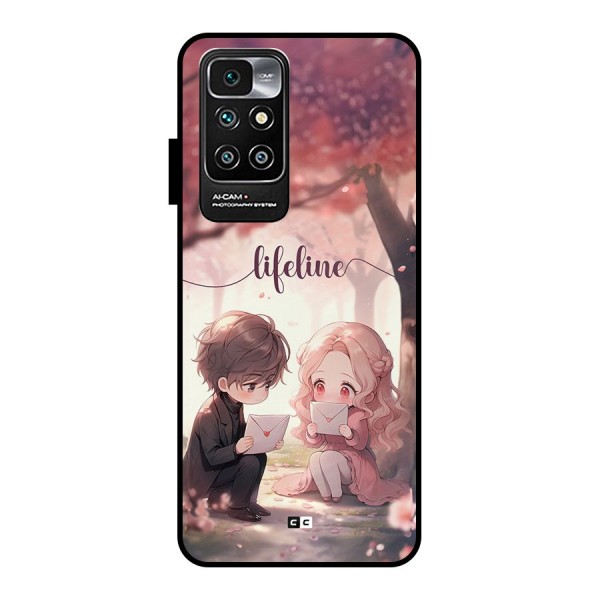 Cute Anime Couple Metal Back Case for Redmi 10 Prime