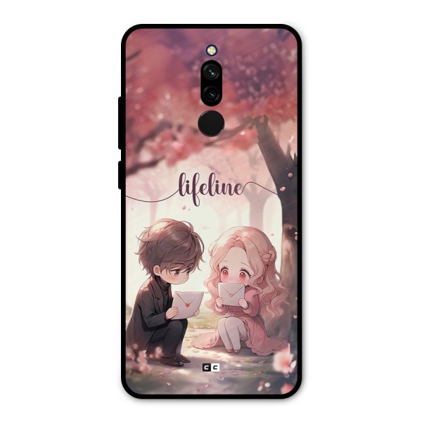 Cute Anime Couple Metal Back Case for Redmi 8