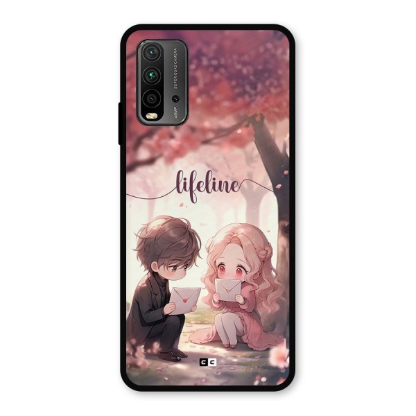 Cute Anime Couple Metal Back Case for Redmi 9 Power