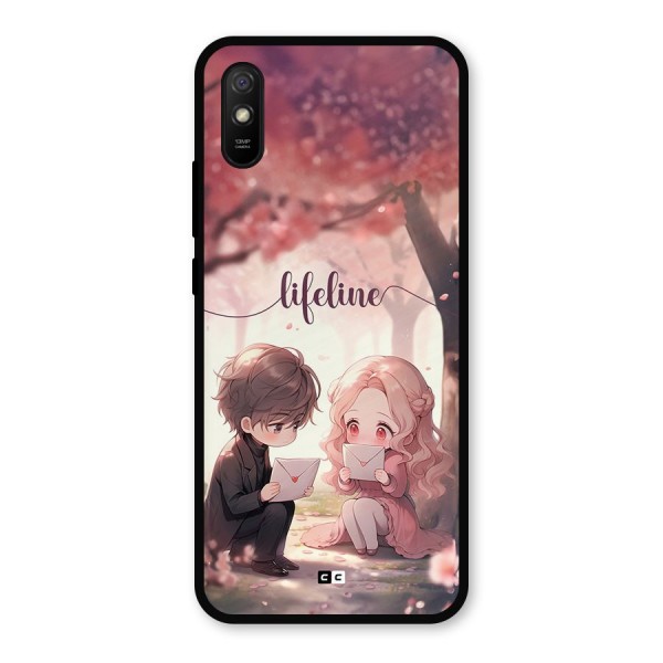 Cute Anime Couple Metal Back Case for Redmi 9a