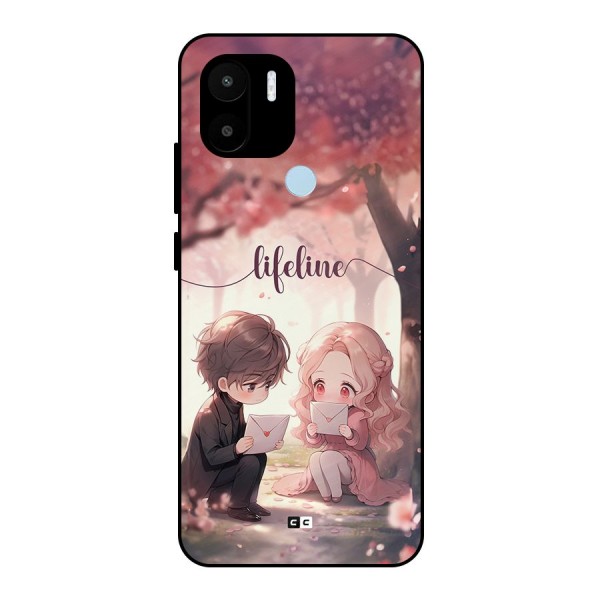 Cute Anime Couple Metal Back Case for Redmi A1 Plus