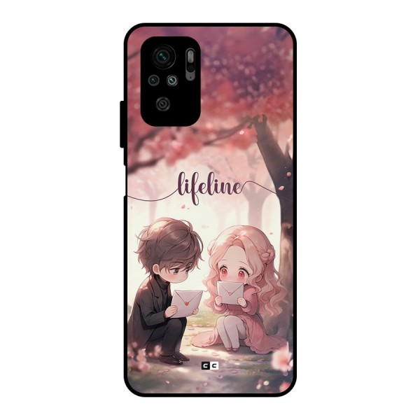 Cute Anime Couple Metal Back Case for Redmi Note 10