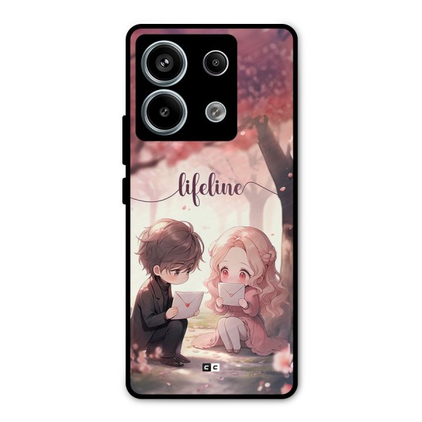 Cute Anime Couple Metal Back Case for Redmi Note 13 Pro 5G