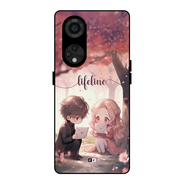 Cute Anime Couple Metal Back Case for Reno8 T 5G