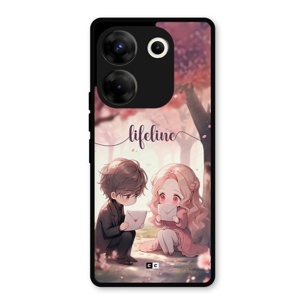 Cute Anime Couple Metal Back Case for Tecno Camon 20