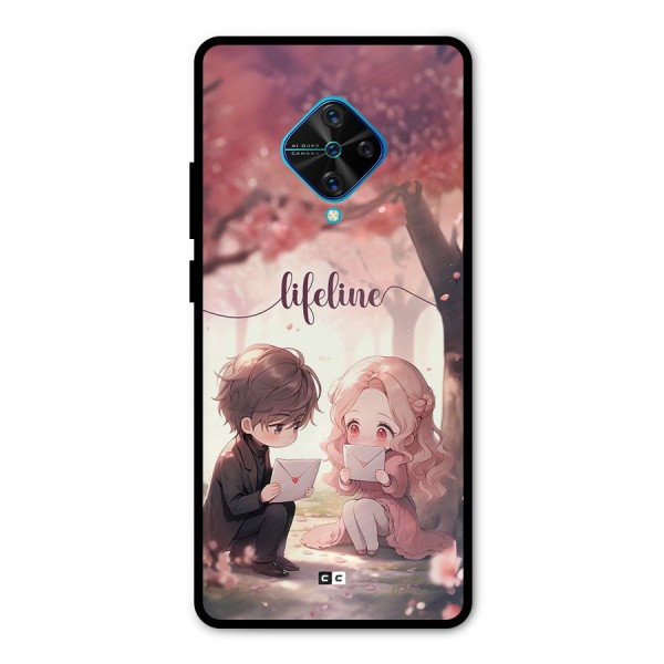 Cute Anime Couple Metal Back Case for Vivo S1 Pro