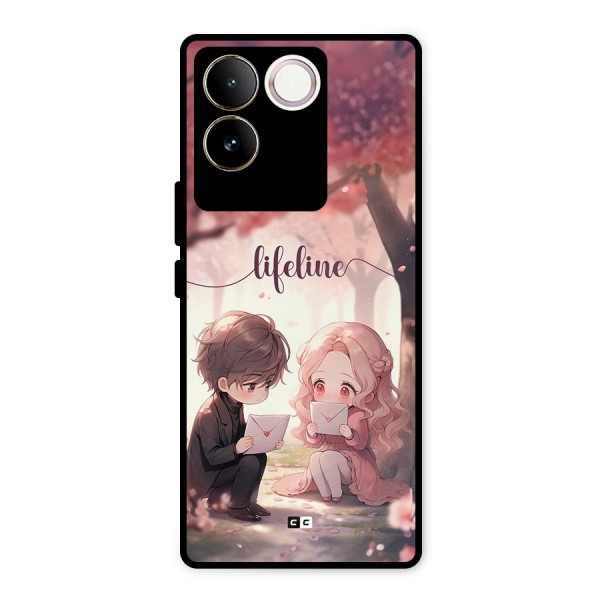 Cute Anime Couple Metal Back Case for Vivo T2 Pro