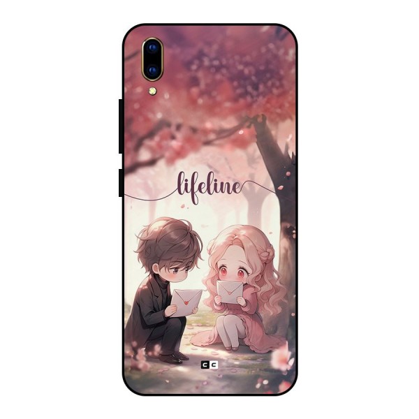 Cute Anime Couple Metal Back Case for Vivo V11 Pro