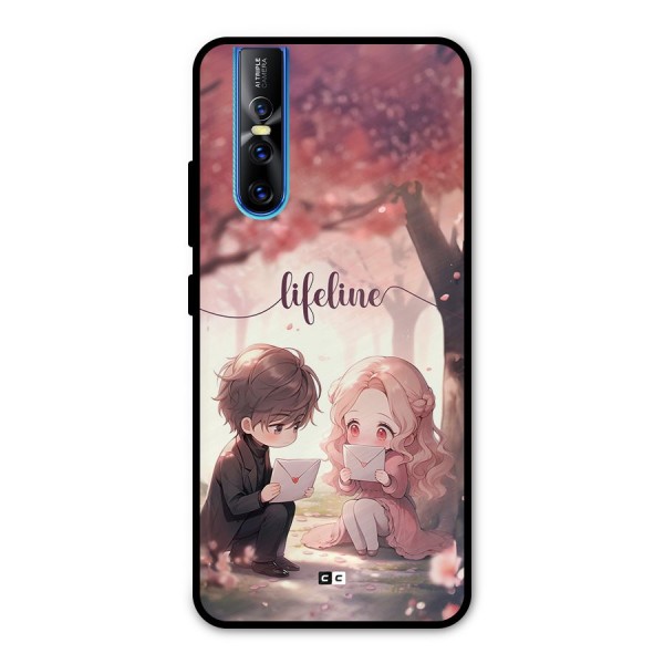 Cute Anime Couple Metal Back Case for Vivo V15 Pro