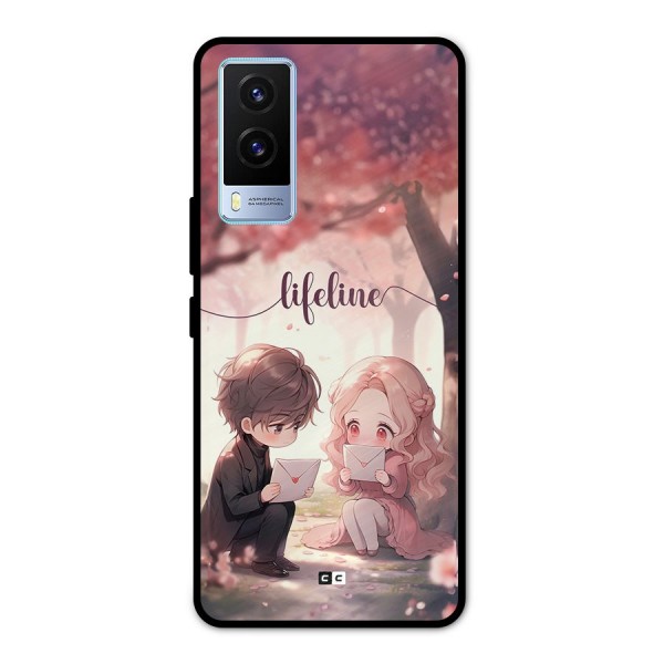 Cute Anime Couple Metal Back Case for Vivo V21e 5G