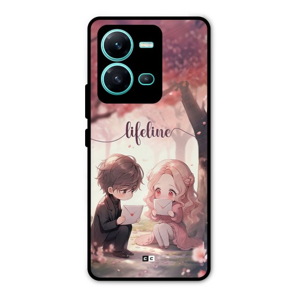 Cute Anime Couple Metal Back Case for Vivo V25