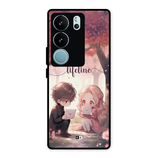 Cute Anime Couple Metal Back Case for Vivo V29 Pro