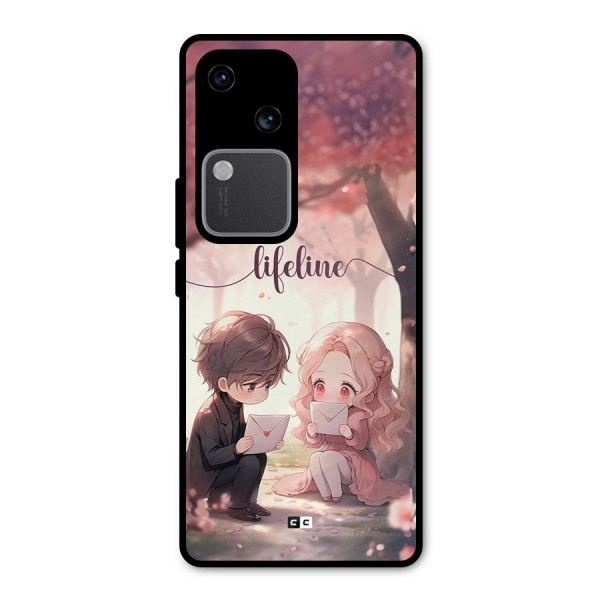 Cute Anime Couple Metal Back Case for Vivo V30