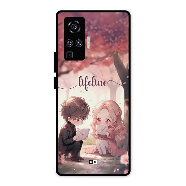 Cute Anime Couple Metal Back Case for Vivo X50 Pro