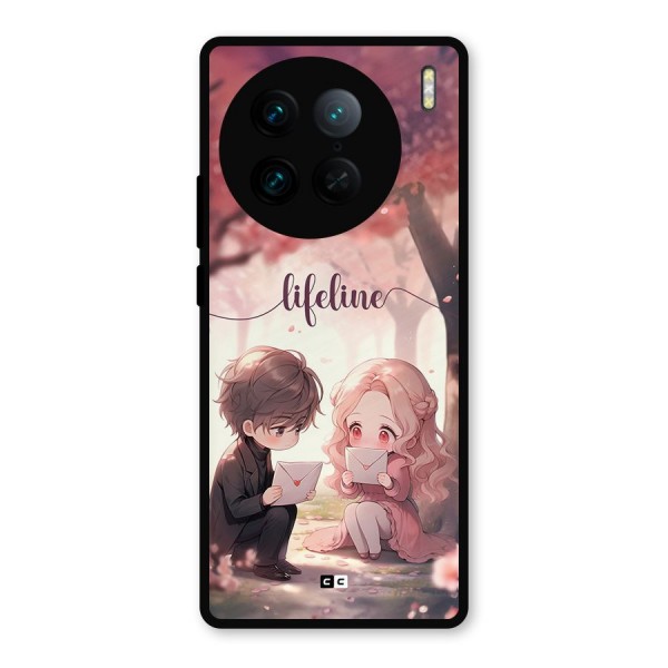 Cute Anime Couple Metal Back Case for Vivo X90 Pro