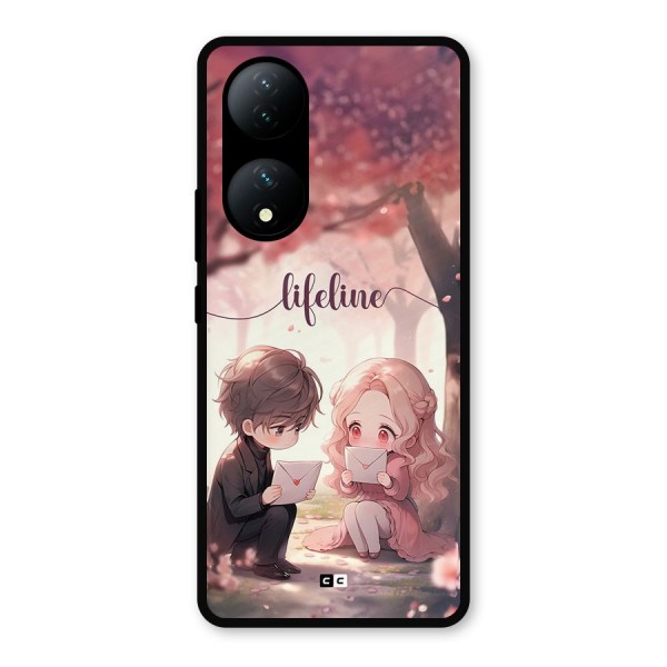 Cute Anime Couple Metal Back Case for Vivo Y100a