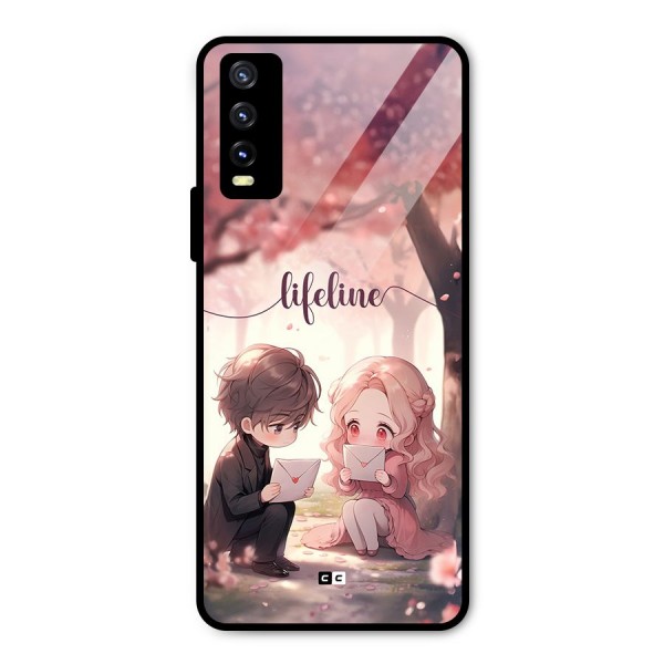 Cute Anime Couple Metal Back Case for Vivo Y20 2021