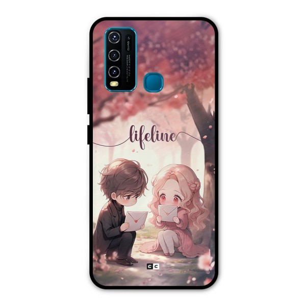 Cute Anime Couple Metal Back Case for Vivo Y50