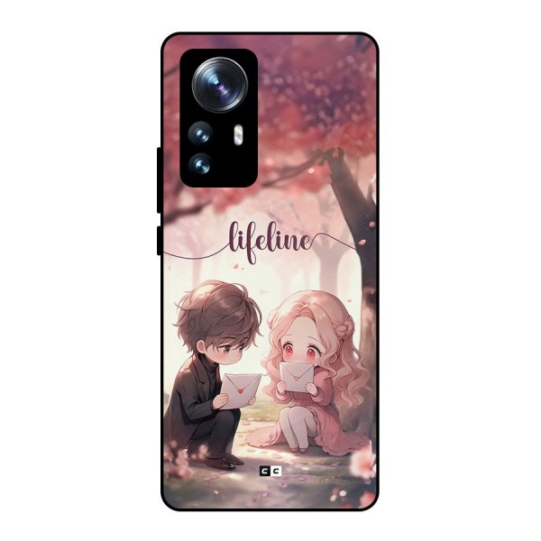 Cute Anime Couple Metal Back Case for Xiaomi 12 Pro