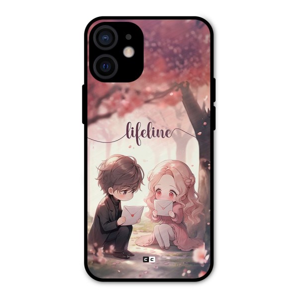 Cute Anime Couple Metal Back Case for iPhone 12 Mini