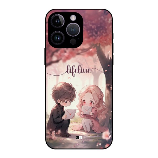 Cute Anime Couple Metal Back Case for iPhone 14 Pro Max