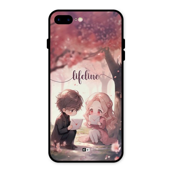 Cute Anime Couple Metal Back Case for iPhone 7 Plus