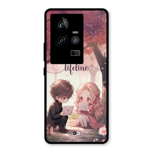 Cute Anime Couple Metal Back Case for iQOO 11 5G