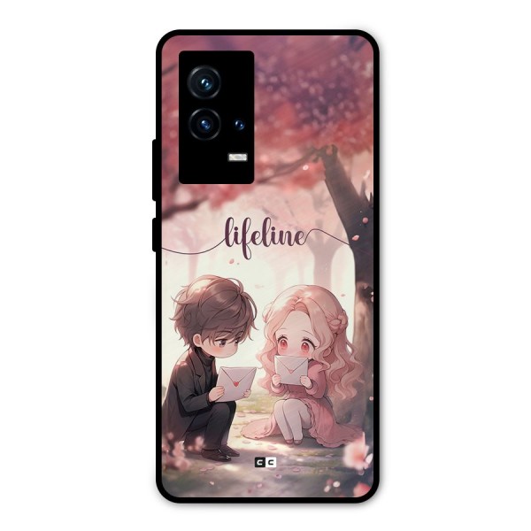 Cute Anime Couple Metal Back Case for iQOO 9 5G