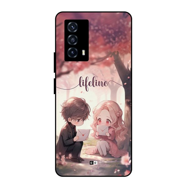 Cute Anime Couple Metal Back Case for iQOO Z5