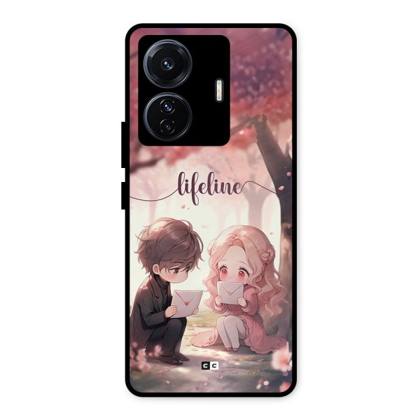 Cute Anime Couple Metal Back Case for iQOO Z6