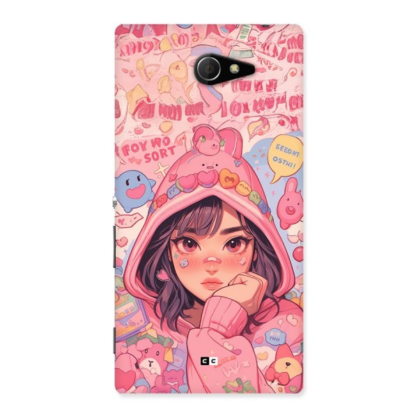 Cute Anime Girl Back Case for Xperia M2