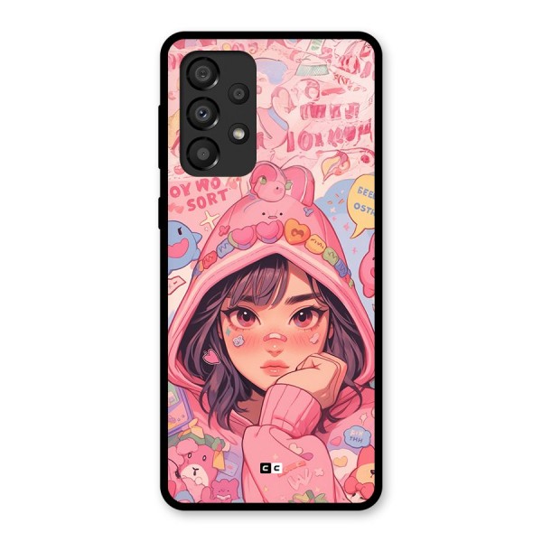 Cute Anime Girl Glass Back Case for Galaxy A33 5G